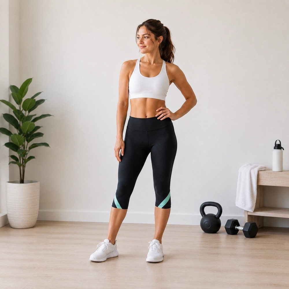 Under Armour Capri Workout Leggings Gym Run Fitted Womens Large Black Mid Rise
